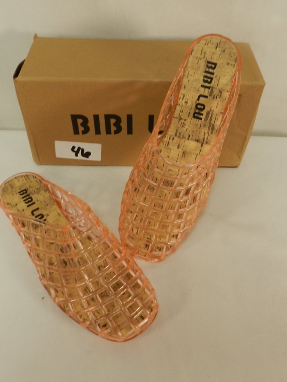 BiBi Lou Anthropologie Netted Jelly Mules Pink Flats Sandals NEW NIB Sz 39 US 9